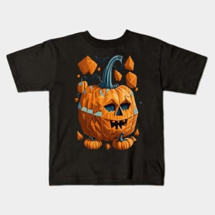 Geometric Halloween Pumpkin Kids T-Shirt